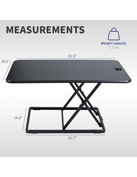 Elevador de Escritorio Ajustable VIVO 32" Negro DESK-V032J