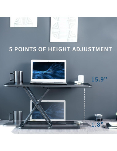 Elevador de Escritorio Ajustable VIVO 32" Negro DESK-V032J