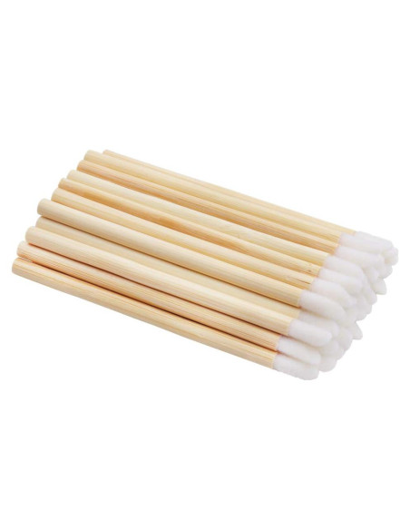 100 Varitas de Brillo Labial Desechables Myaokue de Bambú