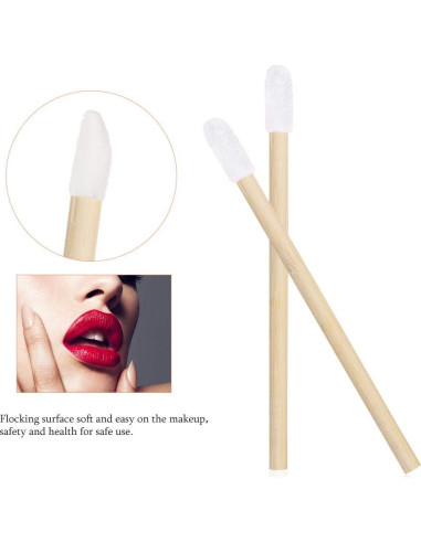 100 Varitas de Brillo Labial Desechables Myaokue de Bambú