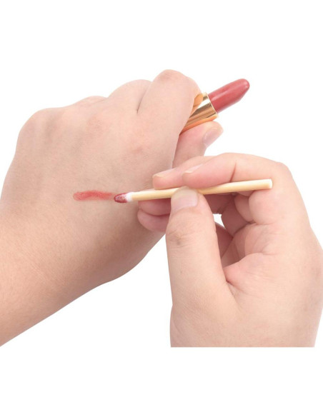 100 Varitas de Brillo Labial Desechables Myaokue de Bambú