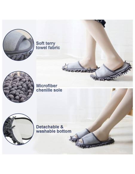 Zapatillas de limpieza de microfibra Friendly House Rosa 9-10.5