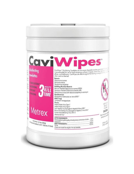 Toallitas Desinfectantes CaviWipes Metrex 160 Unidades 15x17 cm