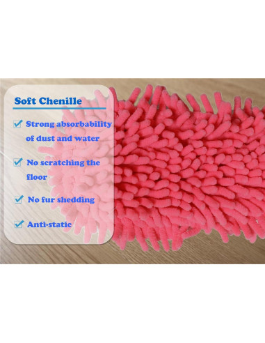 Zapatillas de limpieza de microfibra Friendly House Rosa 9-10.5
