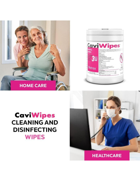Toallitas Desinfectantes CaviWipes Metrex 160 Unidades 15x17 cm