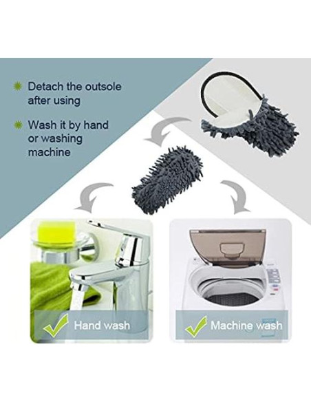 Zapatillas de limpieza de microfibra Friendly House Rosa 9-10.5