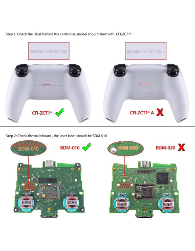 Kit de Reemplazo WPS para Controlador PS5 - 18 Piezas Brilla en la Oscuridad