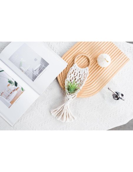 Soporte Colgante para Plantas de Aire Melphoe 4 Piezas Macrame