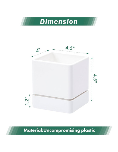 Maceta de Hierbas D'vine Dev 10 cm Blanca con Drenaje y Plato