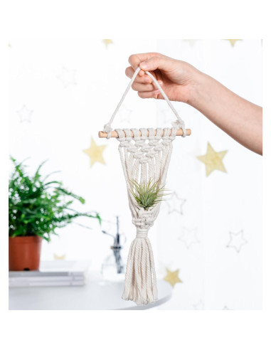 Soporte Colgante para Plantas de Aire Melphoe 4 Piezas Macrame