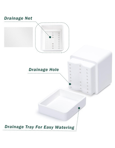 Maceta de Hierbas D'vine Dev 10 cm Blanca con Drenaje y Plato