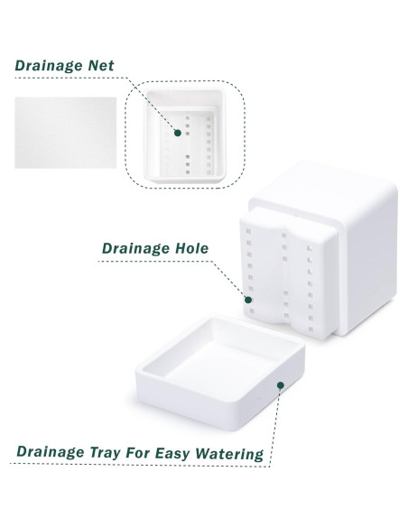 Maceta de Hierbas D'vine Dev 10 cm Blanca con Drenaje y Plato