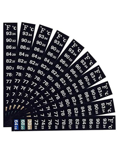 12 Termómetros Adhesivos Digitales Relyone para Acuarios y Bebidas