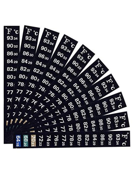 12 Termómetros Adhesivos Digitales Relyone para Acuarios y Bebidas