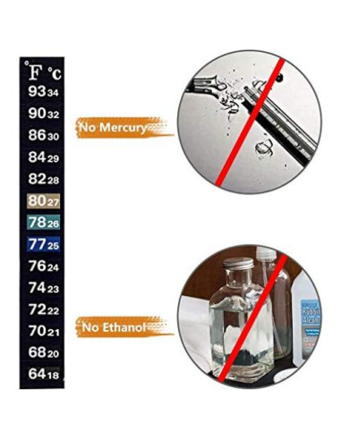 12 Termómetros Adhesivos Digitales Relyone para Acuarios y Bebidas