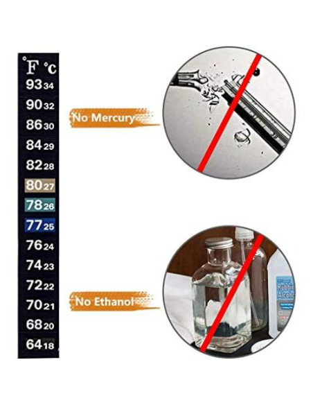 12 Termómetros Adhesivos Digitales Relyone para Acuarios y Bebidas