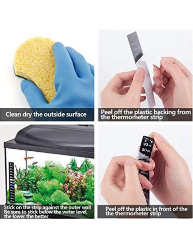 12 Termómetros Adhesivos Digitales Relyone para Acuarios y Bebidas