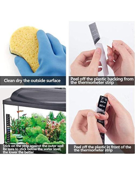 12 Termómetros Adhesivos Digitales Relyone para Acuarios y Bebidas