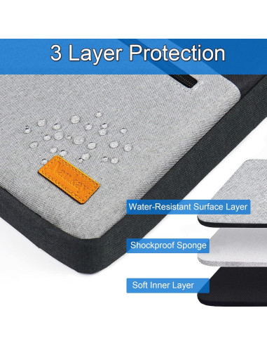 Funda para Laptop 15.6" Naukay Negra/Gris Resistente al Agua