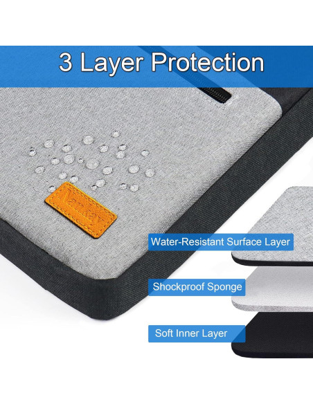 Funda para Laptop 15.6" Naukay Negra/Gris Resistente al Agua