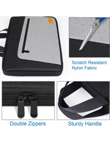 Funda para Laptop 15.6" Naukay Negra/Gris Resistente al Agua