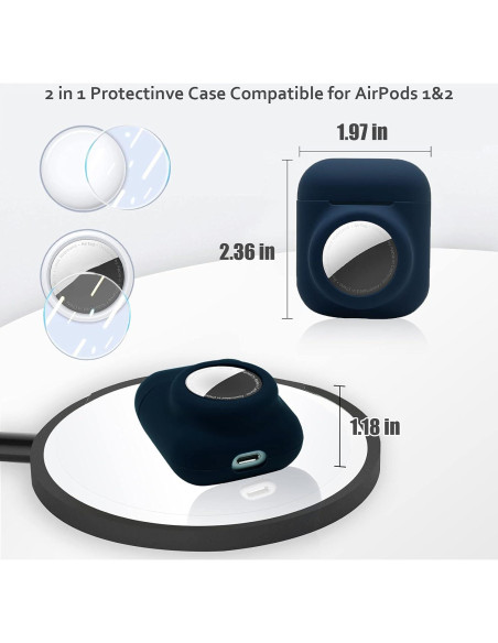Funda Protectora Silicona Enspito 2 en 1 para AirPods y AirTag