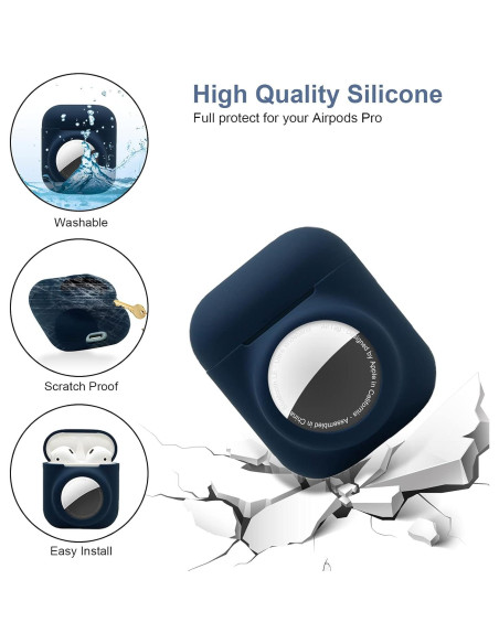 Funda Protectora Silicona Enspito 2 en 1 para AirPods y AirTag