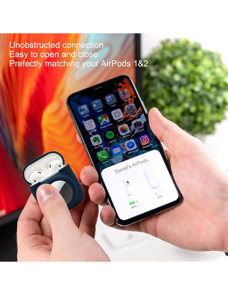 Funda Protectora Silicona Enspito 2 en 1 para AirPods y AirTag