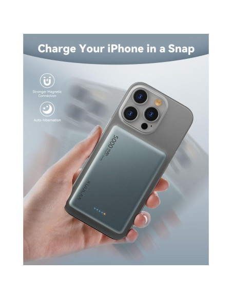 Batería Portátil MagSafe Kuulaa 5000mAh Carga Rápida USB-C