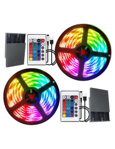 Luces de tira LED a pilas WPQ 6M RGB con control remoto