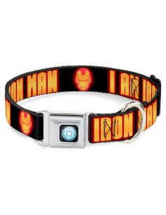 Collar de Perro Buckle-Down Iron Man 2.54 cm Ajustable Mediano