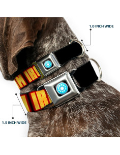 Collar de Perro Buckle-Down Iron Man 2.54 cm Ajustable Mediano 2