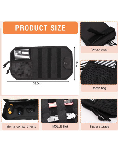 Organizador de Visera de Coche Quuztao 32.5x18cm con Cremallera