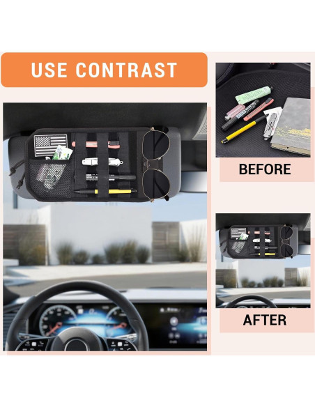 Organizador de Visera de Coche Quuztao 32.5x18cm con Cremallera