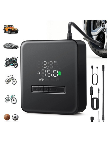 Compresor de Aire Portátil RKV86 NW11 150 PSI con Linterna LED