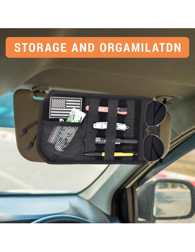 Organizador de Visera de Coche Quuztao 32.5x18cm con Cremallera
