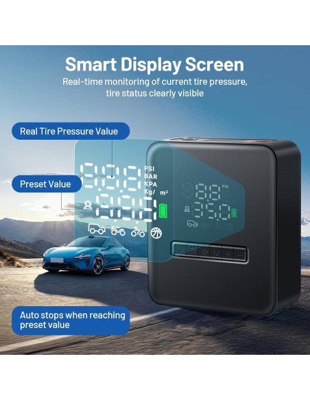 Compresor de Aire Portátil RKV86 NW11 150 PSI con Linterna LED