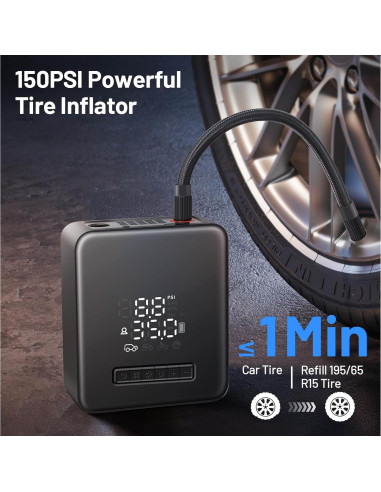 Compresor de Aire Portátil RKV86 NW11 150 PSI con Linterna LED