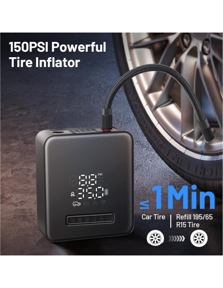 Compresor de Aire Portátil RKV86 NW11 150 PSI con Linterna LED