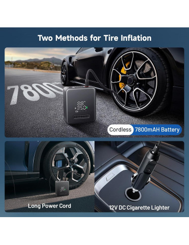 Compresor de Aire Portátil RKV86 NW11 150 PSI con Linterna LED