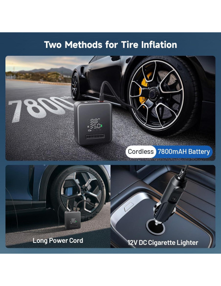 Compresor de Aire Portátil RKV86 NW11 150 PSI con Linterna LED