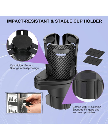 Soporte para Tazas Doble JINKEY Ajustable 360 Fibra de Carbono