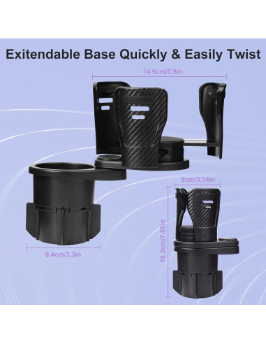 Soporte para Tazas Doble JINKEY Ajustable 360 Fibra de Carbono