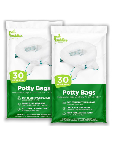 Bolsas de Orinal Desechables Pail Buddies 60 Unidades - Absorbentes y a Prueba de Fugas