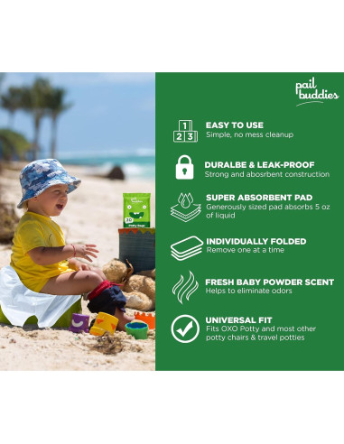 Bolsas de Orinal Desechables Pail Buddies 60 Unidades - Absorbentes y a Prueba de Fugas