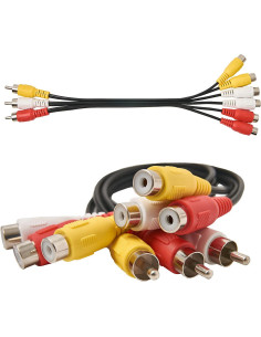 Divisor de Cable AV RCA Macho 3 a Hembra 6 QDiShi 2