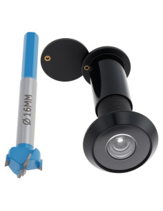 Mirador de Puerta HOJLKLD 200 Grados Latón Sólido Negro Mate