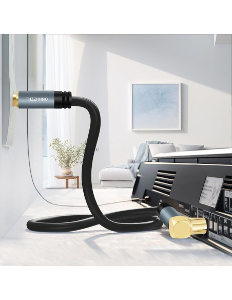 Cable coaxial 7.62 m RG6 Zhongben con conector 90 a recto