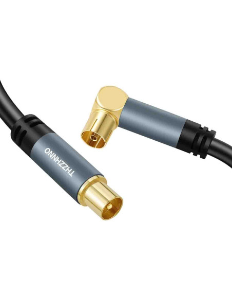 Cable coaxial 7.62 m RG6 Zhongben con conector 90 a recto