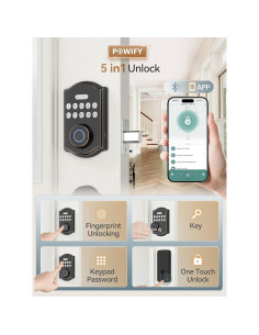 Cerradura Inteligente de Puerta POWIFY PO-DS06-GT1 con Huella Dactilar 2